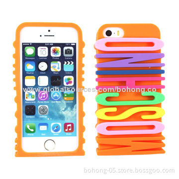 Words Silicone Phone Cases for iPhone 5S, Good Quality, Anti-scratch and Fade